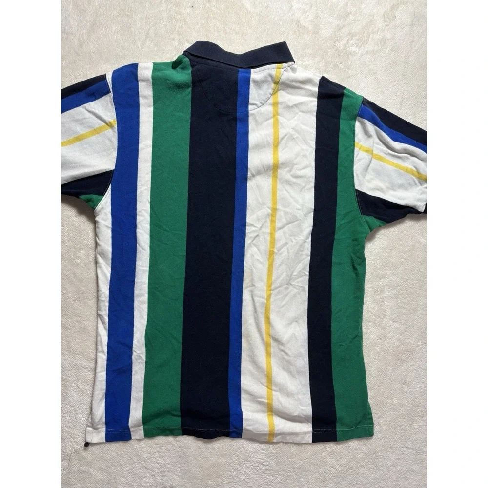 Vintage Striped Chaps Ralph Lauren Polo Shirt RL Logo Patch Size Large